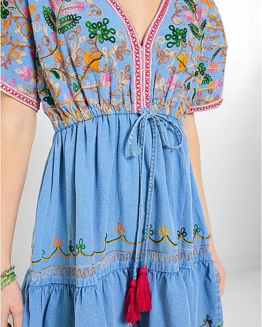Joe Browns Blue Jb Emma Embroidered Denim Tunic Dress