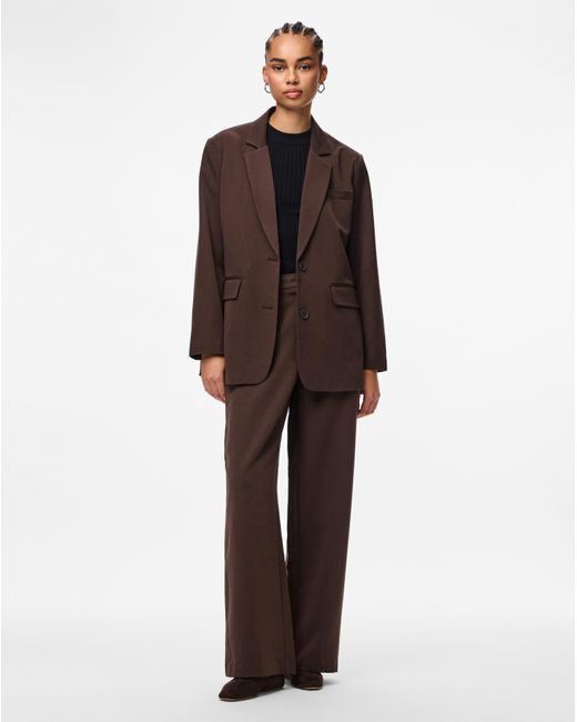 Pieces Brown Kamil High Waist Wide Trouser 30