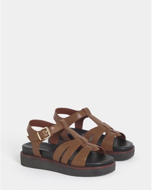 JD Williams Natural T Bar Fisherman Sandal Wide