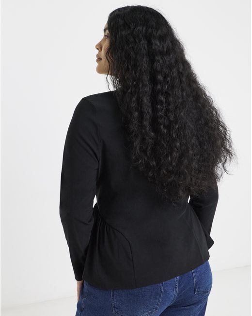 Simply Be Black Bengaline Scoop Neck Blouse