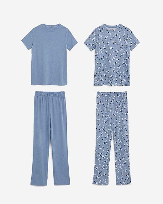JD Williams Blue Value 2 Pack Pj Set