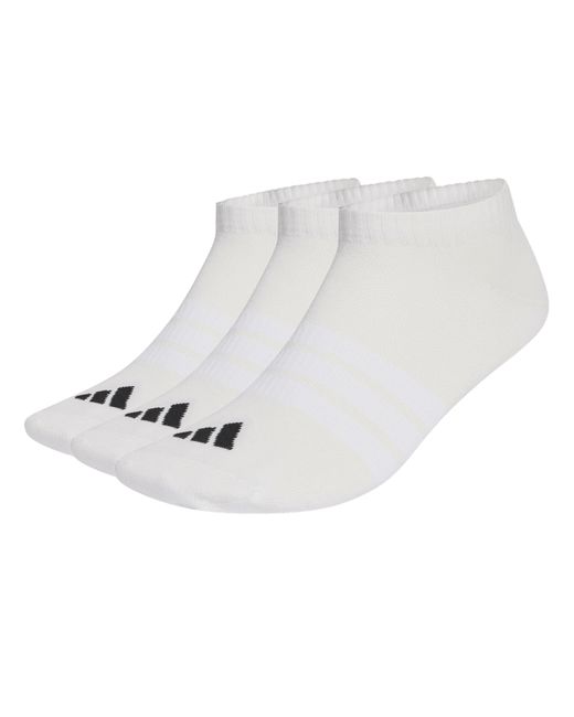 Adidas White Essential 3 Pack Trainer Socks