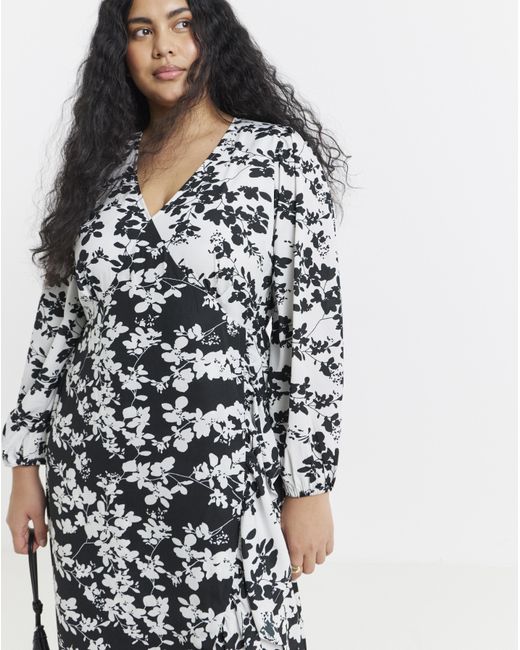 Lovedrobe White Mono Floral Frill Dress