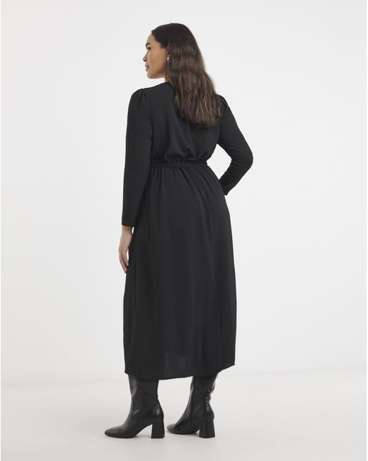 Simply Be Blue Historic Detail Crepe Midi Dress