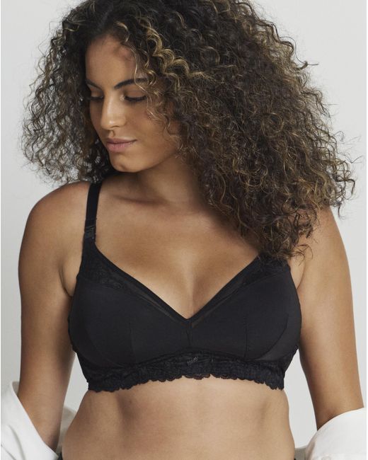 Figleaves Black Ella Mesh Nursing Bra