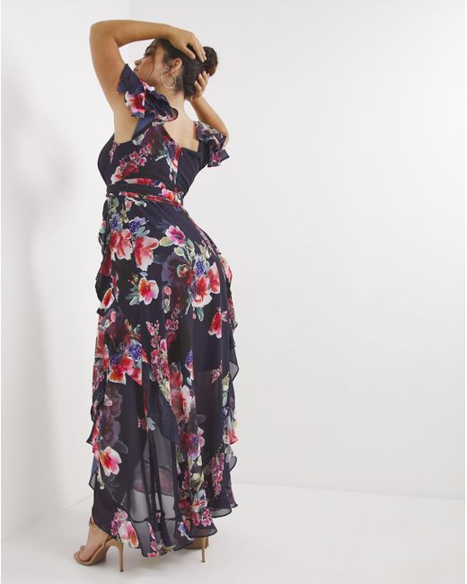 Joanna Hope White Floral Ruffle Maxi Dress