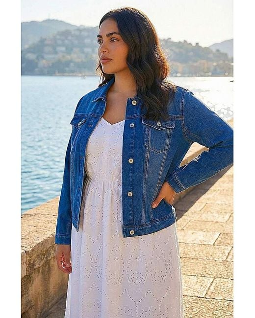 Roman Curve Blue Cotton Jacket