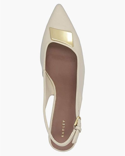 Radley White Bliss Crescent Sling Backs