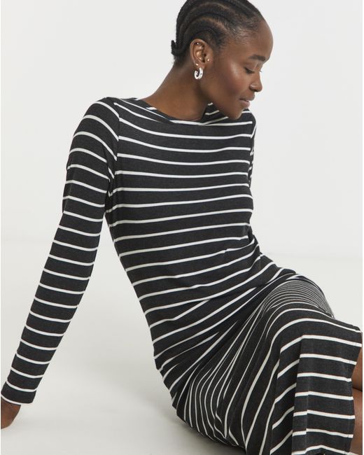 Simply Be White Ribbed Midaxi Column Dress