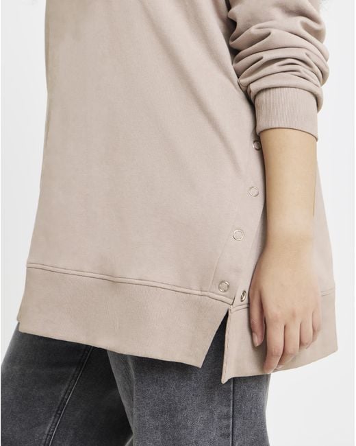 Simply Be Natural Popper Side Longline Hoodie