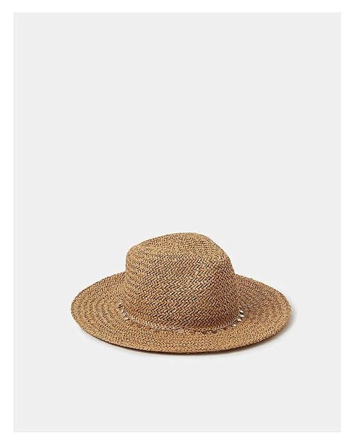 Accessorize White Charm Straw Fedora Hat