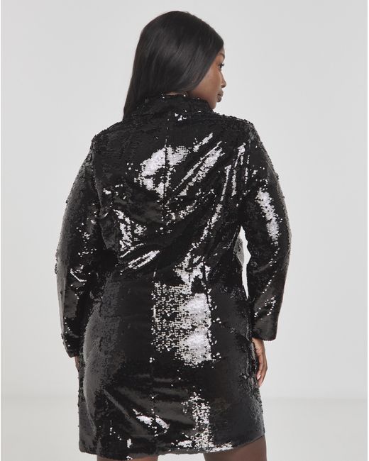 Simply Be Black Sequin Blazer Dress