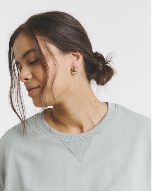 Simply Be Gray Short Sleeve Sweatshirt With Rib Detail