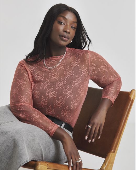 Simply Be Red Rose Lace Layering Top
