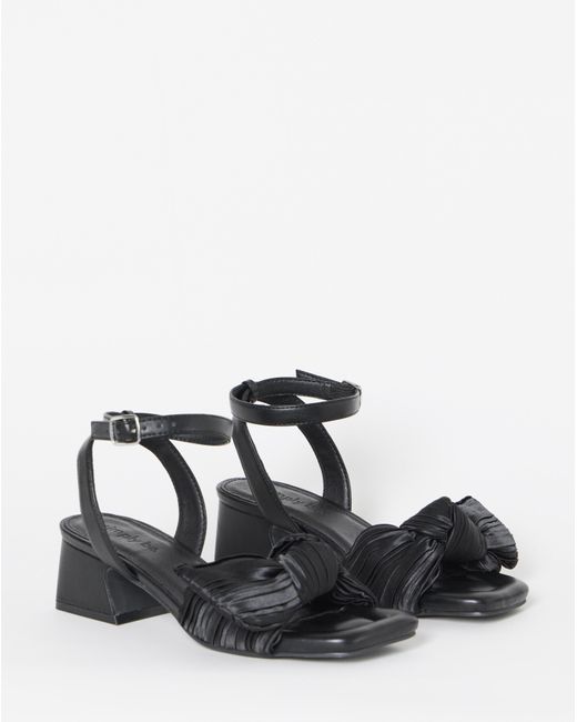 Simply Be Blue Side Bow Heels Wide Fit