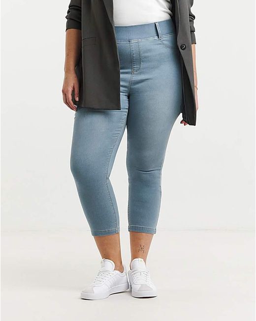 Simply Be Blue Pull On Capri Jegging