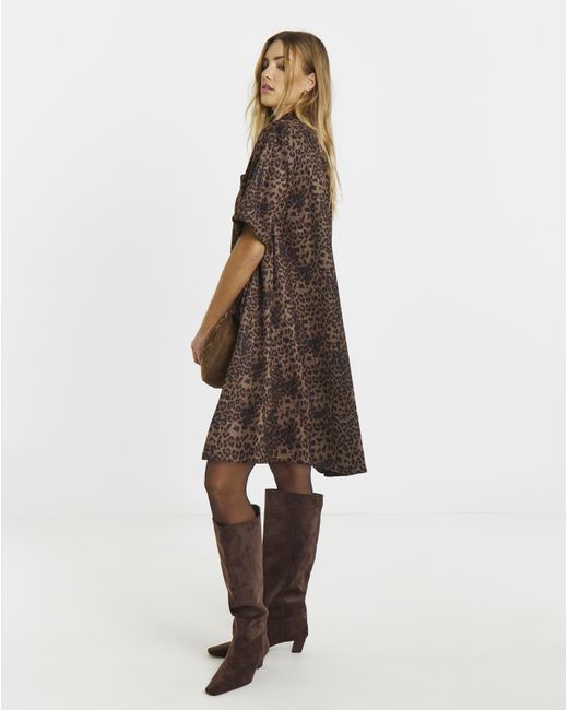 Simply Be Brown Suedette Shift Dress