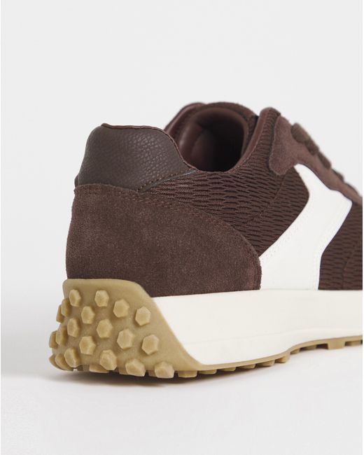 Simply Be Brown Retro Runner Trainer Wide Fit