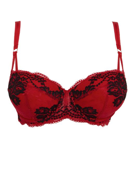 Figleaves Red Intense Balcony Bra