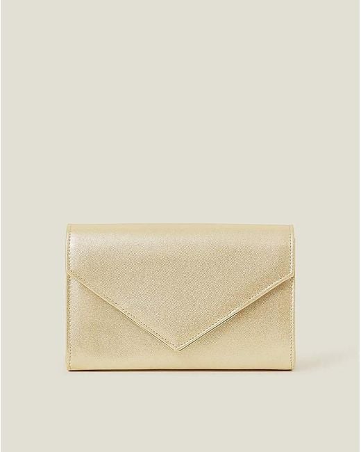 Accessorize Natural Metallic Envelope Clutch Bag