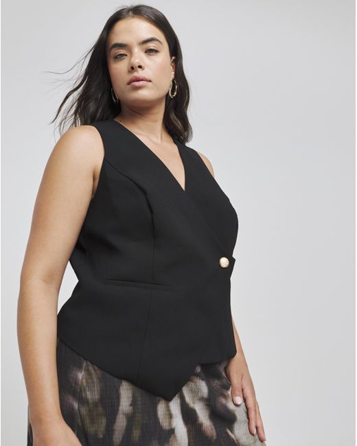 Joanna Hope Black Asymmetric Waistcoat