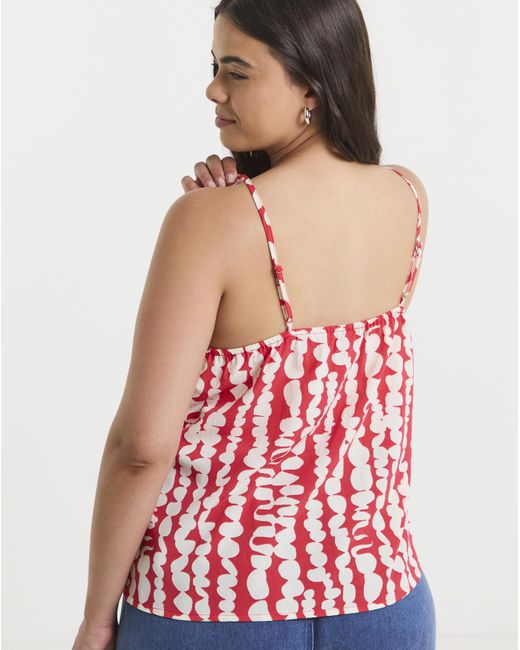 Simply Be Red V Neck Cami