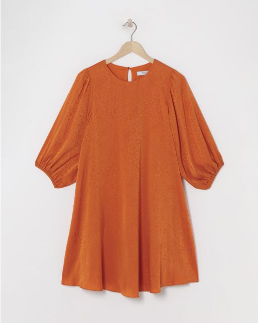 Joanna Hope Orange Joannah Hope Satin Jaquard Swing Dress