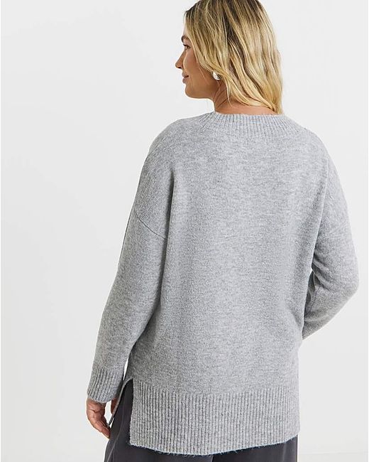 Simply Be Gray V-Neck Tunic