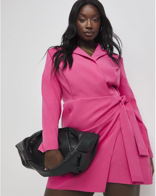 Simply Be Pink Twist Front Blazer Dress