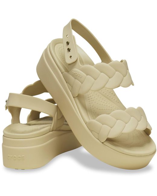 CROCSTM Metallic Brooklyn Low Wedge Sandal