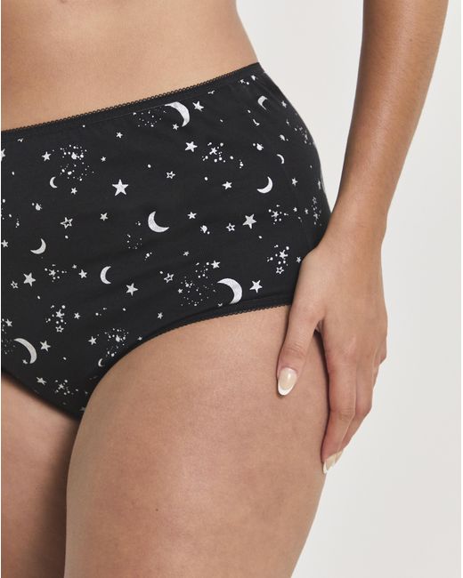 Pretty Secrets Black 7 Pack Full Fit Knickers