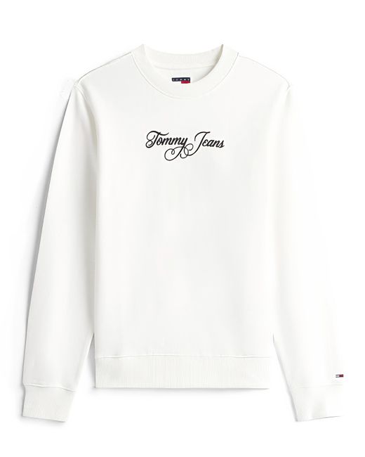 Tommy Hilfiger White Logo Crew Sweatshirt