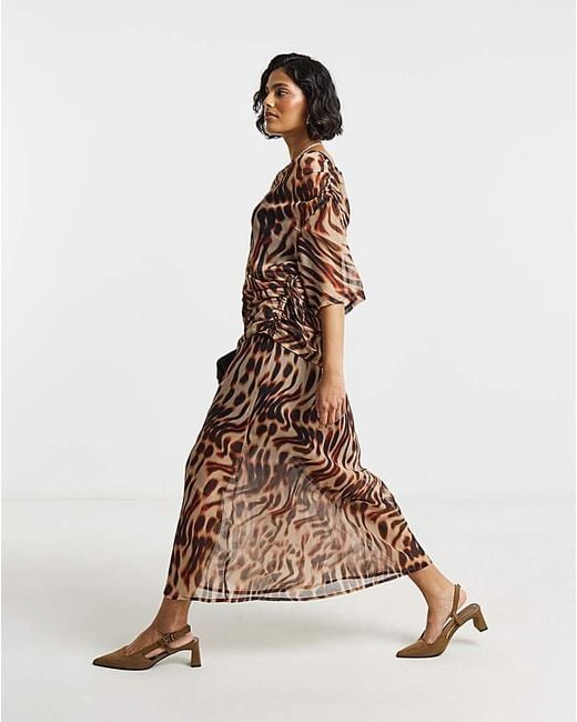 Simply Be Natural Animal Chiffon Maxi Skirt
