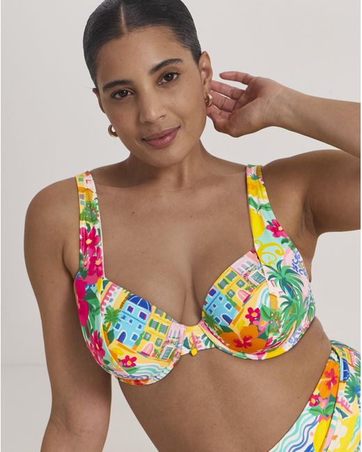 MAGISCULPT Green Underwired Printed Bikini Top