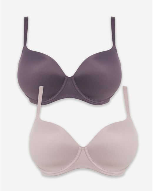 Pretty Secrets Purple 2 Pack Smoothing Microfibre T-Shirt Bras