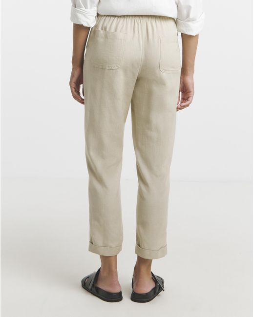 Simply Be White Linen Tapered Trouser