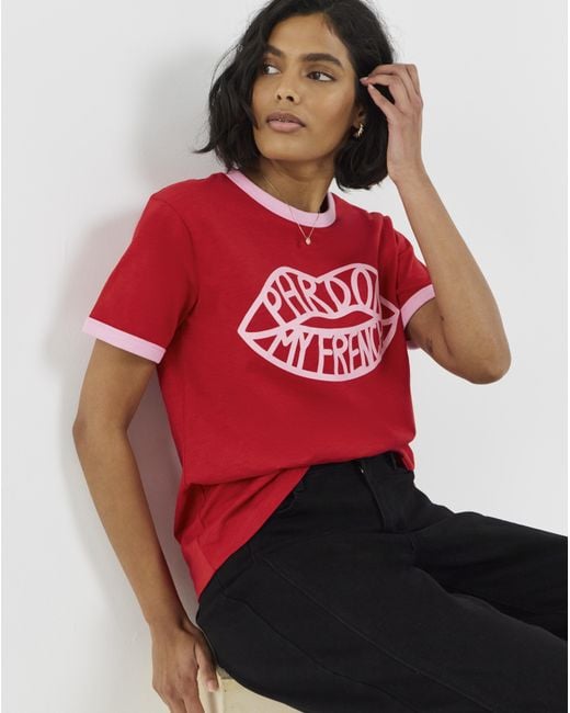 Simply Be Red Ringer T-Shirt