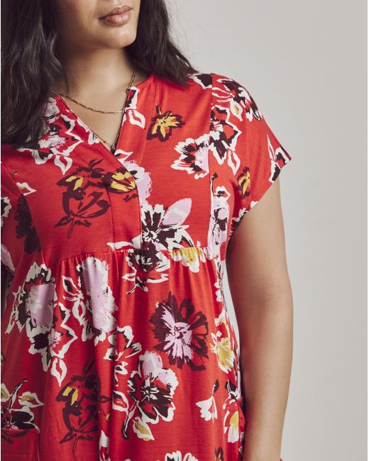 Julipa Red Petite Pocket Jersey Midi Dress