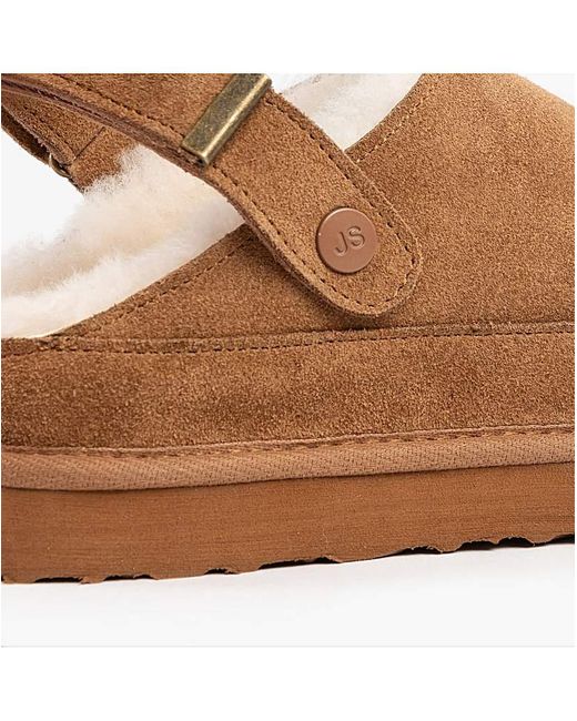 Just Sheepskin|Totes Black Just Sheepskin Ladies Quinn Mule Slipper