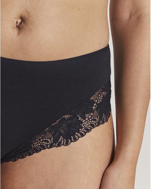 Pretty Secrets Black 3 Pack Midi Brazilian Knickers