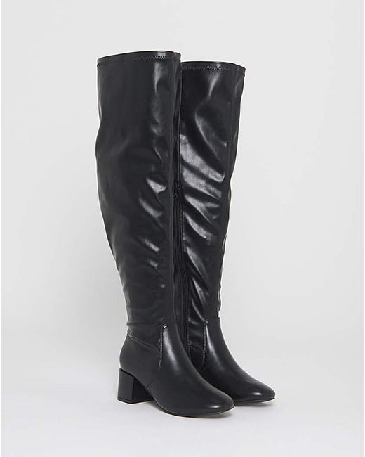 Simply Be Black Otk Stretch Toggle Boot Ex Wide C/Sc