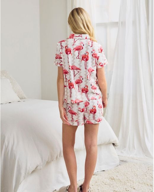 Chelsea Peers White Button Up Short Set