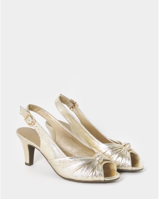 JD Williams Natural Knotted Peep Toe Heel Ex Wide