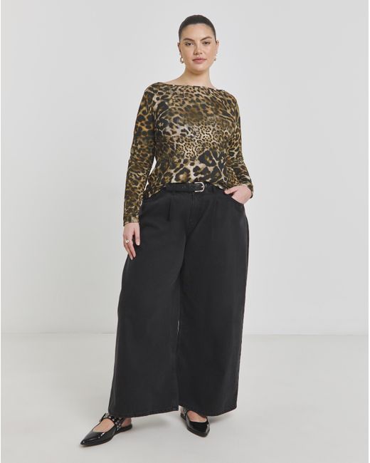 Simply Be Black Bow Back Top