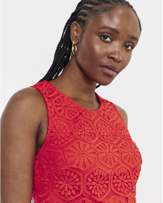 Joanna Hope Red Crochet Dress