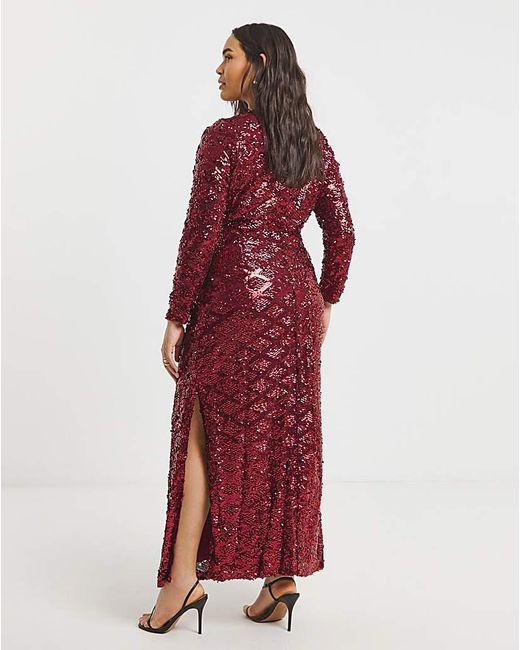 Lovedrobe Red Sequin Maxi Dress