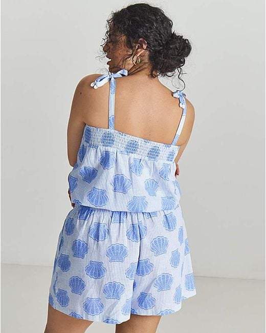 MAGISCULPT Blue Shell Print Playsuit
