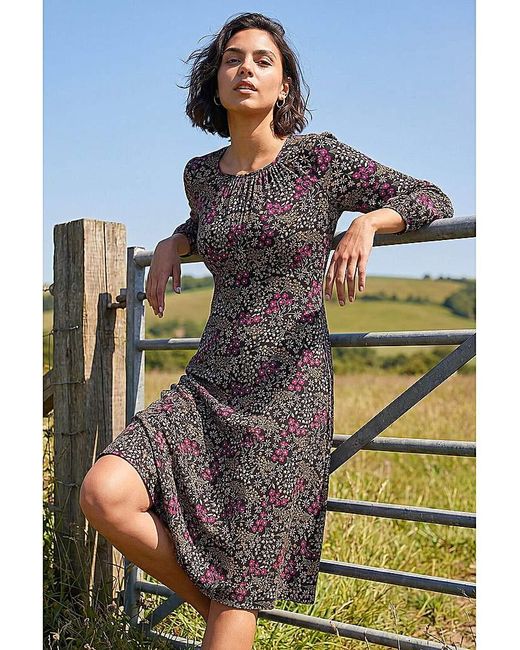 Roman Black Roman Square Neck Ditsy Dress