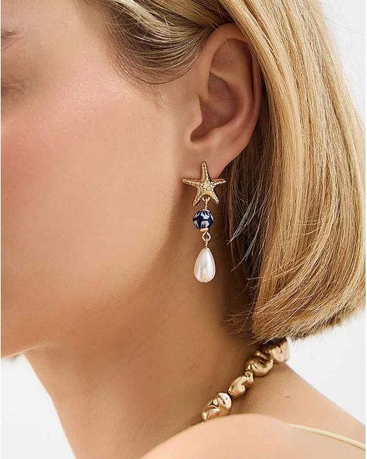 Accessorize White Starfish Drop Earrings