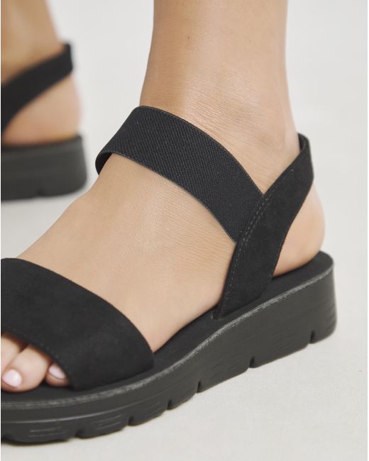 Simply Be White Stretchy Strap Sandal Ex Wide